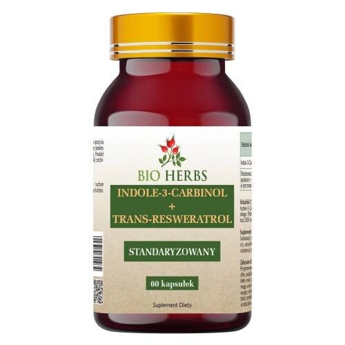 

Bio Herbs, Индол-3-карбинол I3c + Транс-ресвератрол, 60 шт.