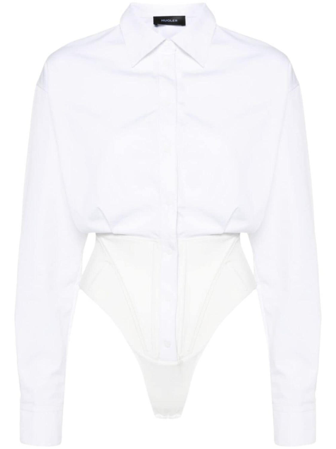 

Mugler поплиновое боди со складками, белый