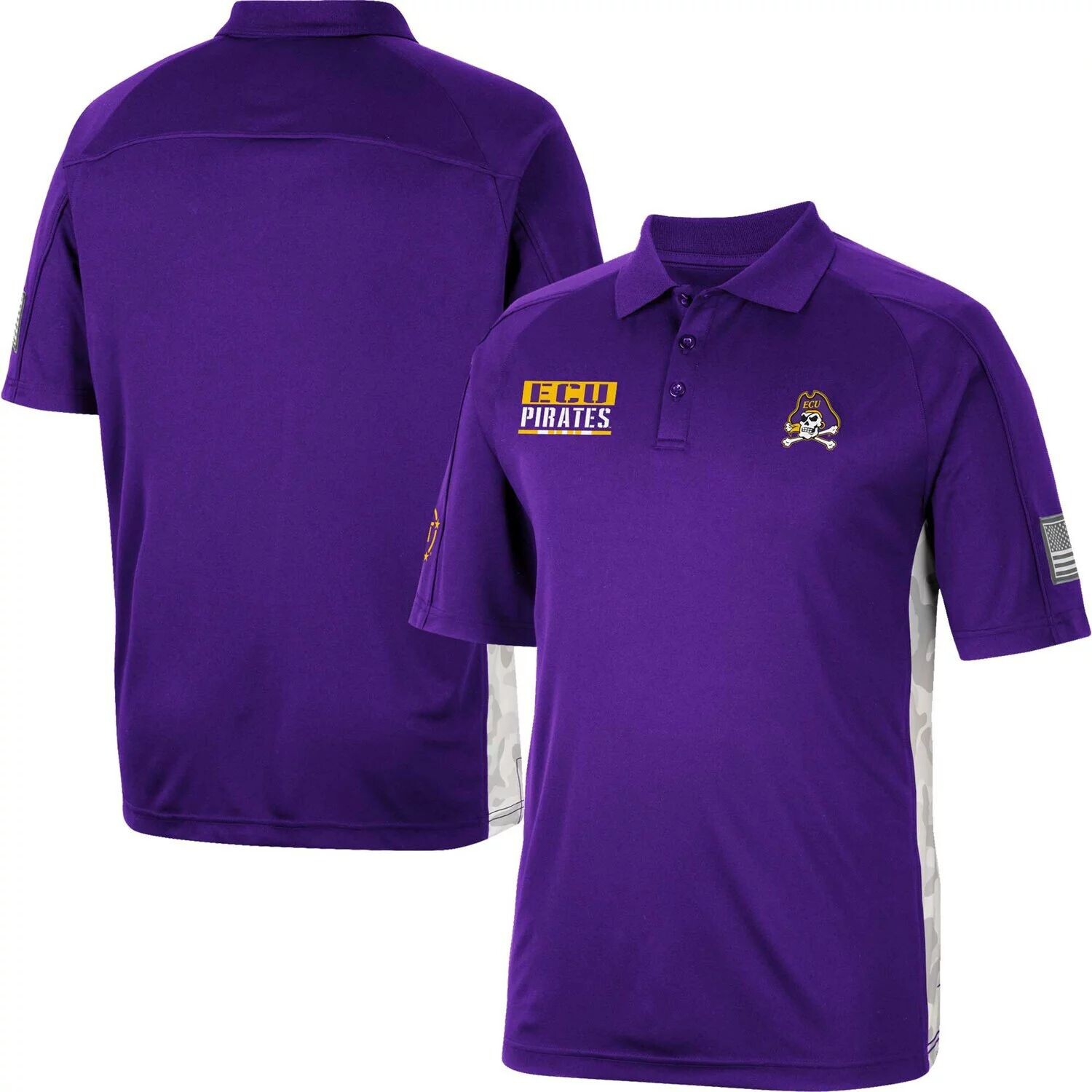 

Мужская футболка-поло Colosseum Purple ECU Pirates OHT Military Appreciation Snow Camo