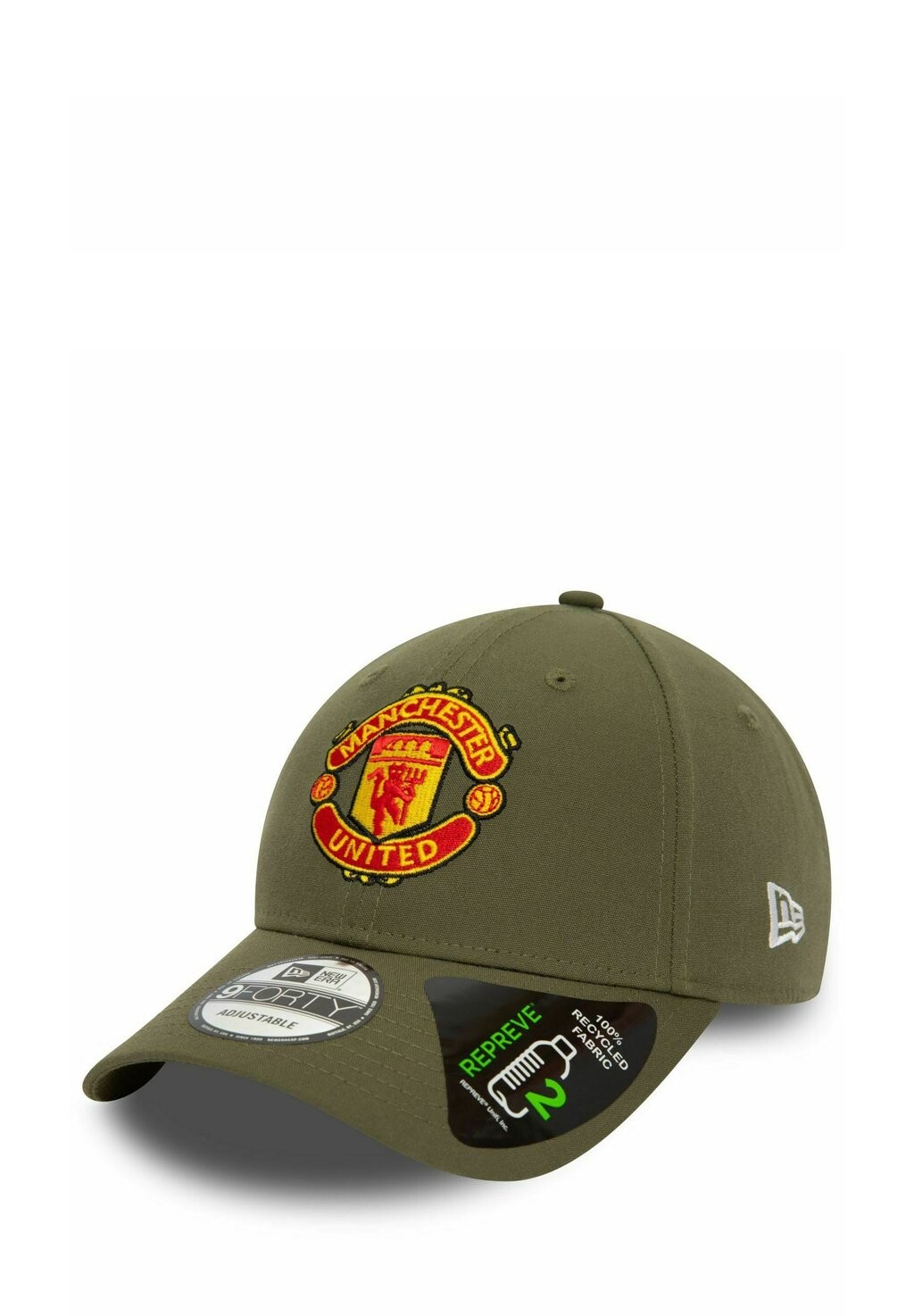 

Бейсболка 9FORTY STRAPBACK REPREVE MANCHESTER UNITED New Era, цвет olive