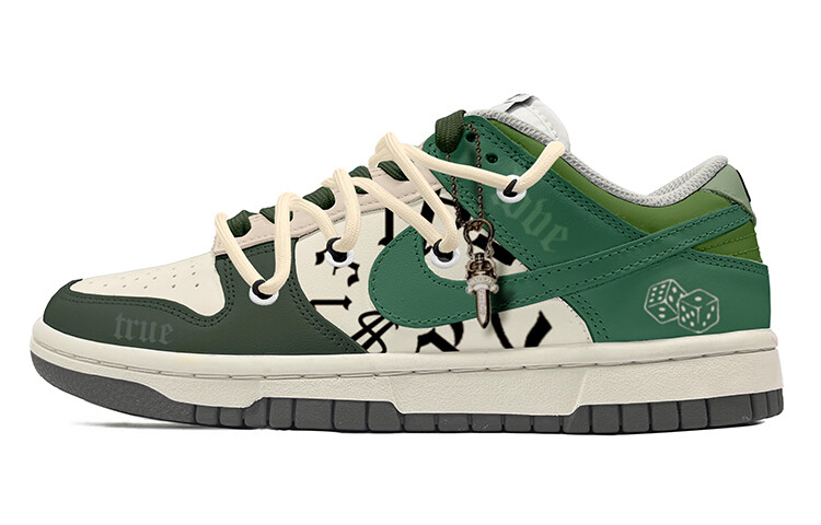 

Кроссовки для скейтбординга Dunk женские с низким верхом, белые/зеленые Nike