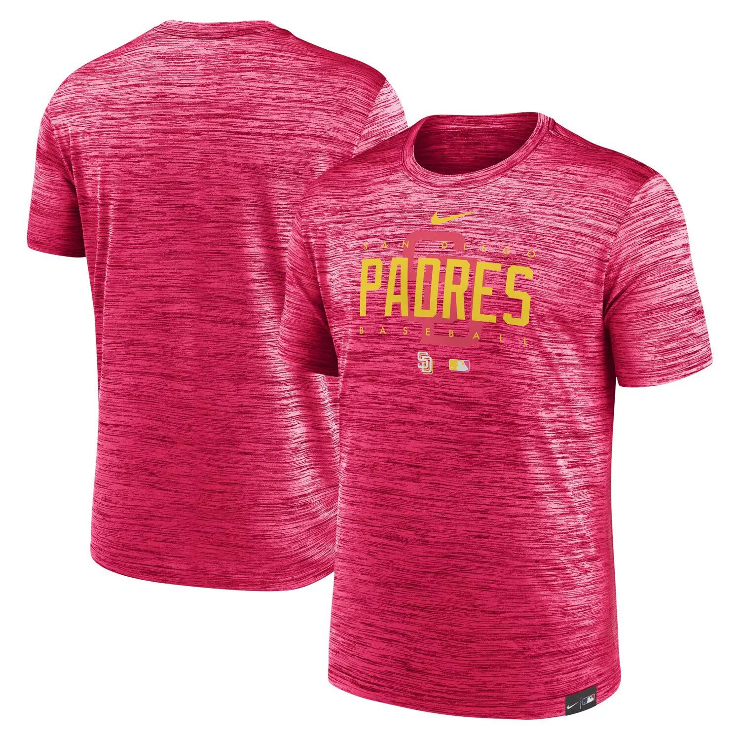Мужская розовая футболка San Diego Padres City Connect Velocity Practice Performance Nike