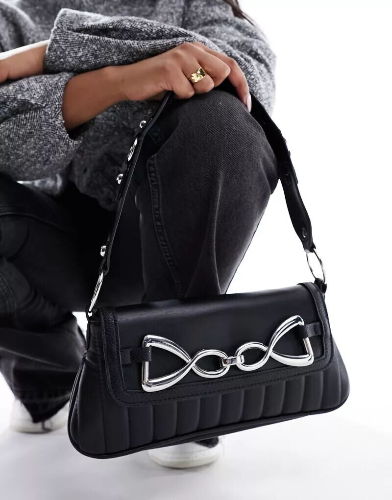 

Черная сумка через плечо с уздечкой ASOS