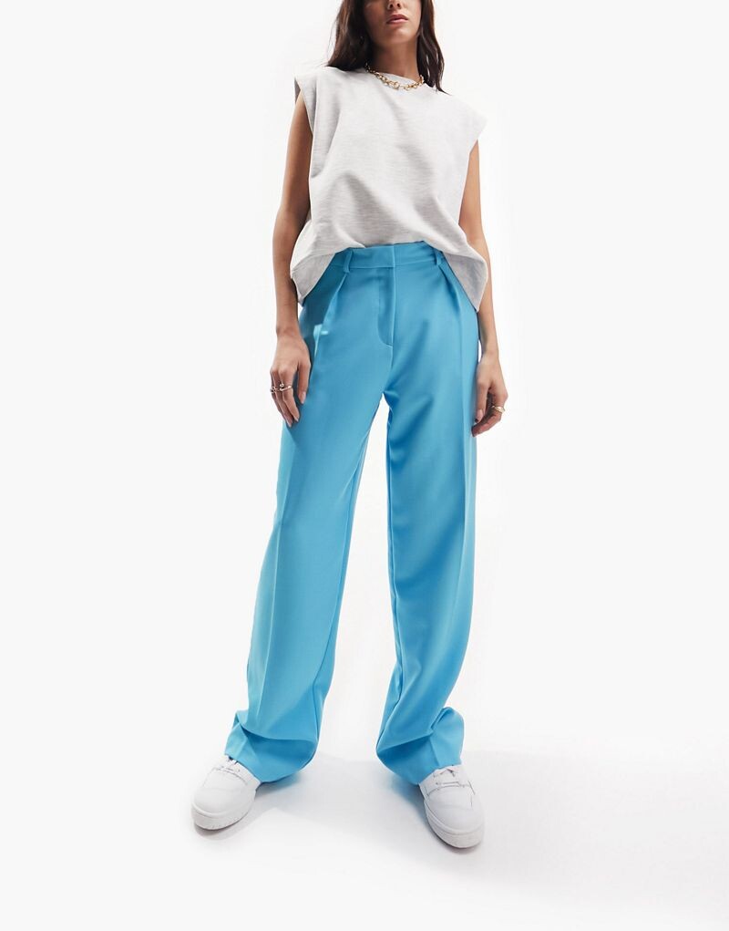 

Повседневные брюки с напуском для мальчика ASOS DESIGN бирюзового цвета