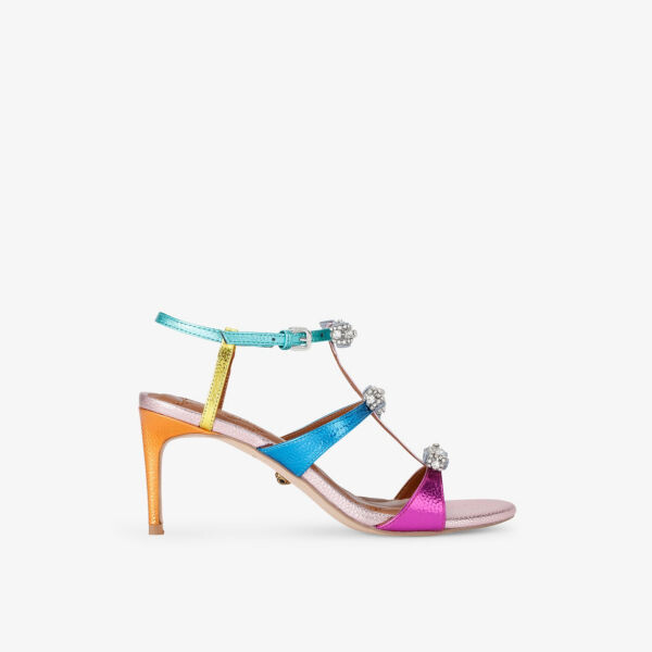 

Босоножки Pierra из кожи на каблуке с бантом Kurt Geiger London, мультиколор