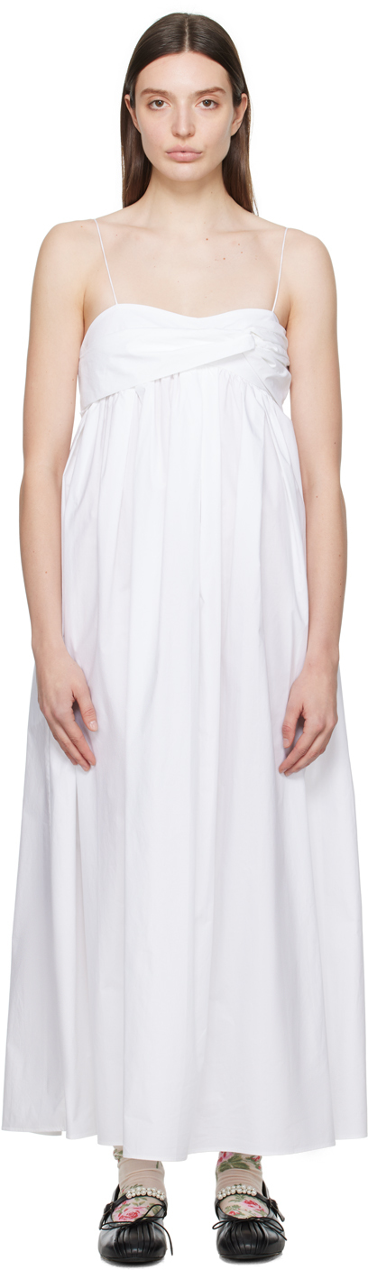 Белое платье-миди Vera Cecilie Bahnsen