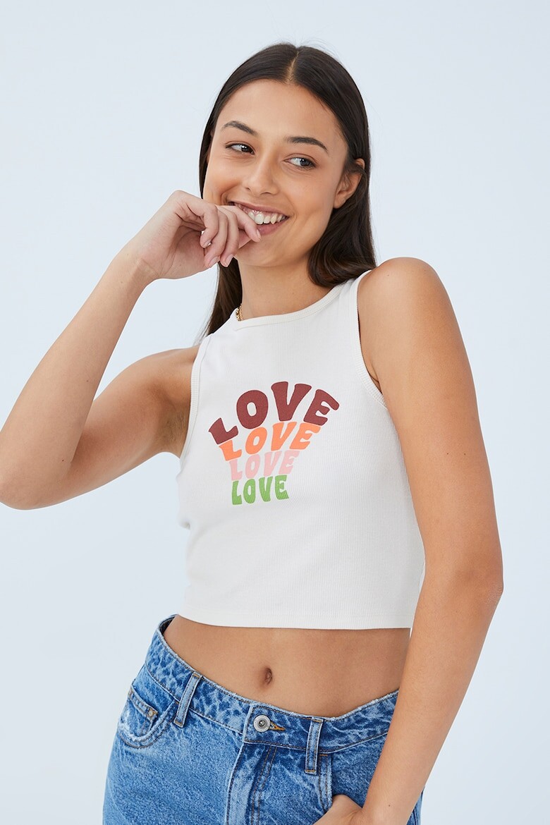 

Короткий топ с надписью Cotton On, бургундия
