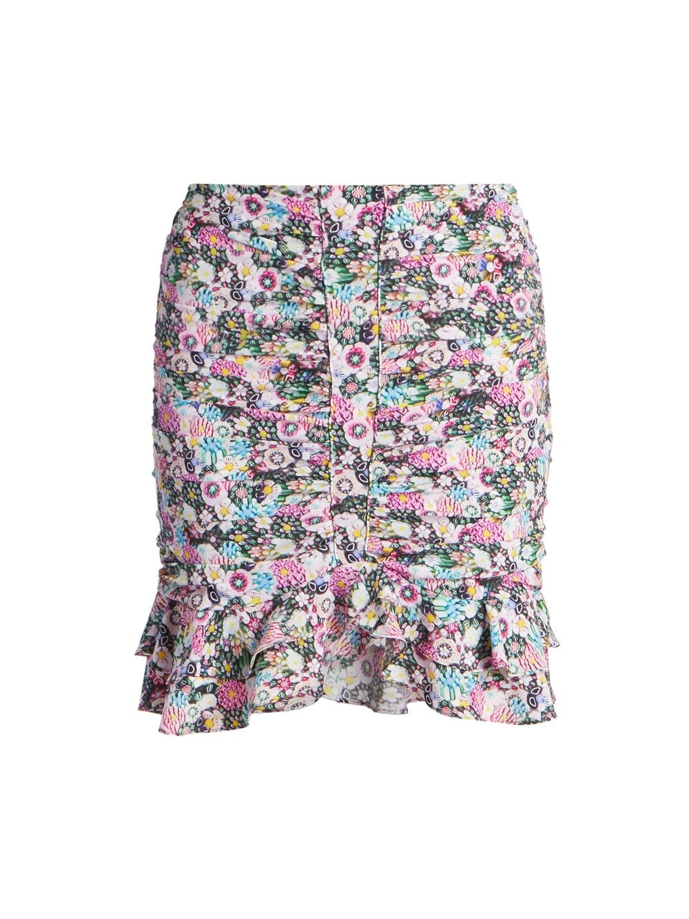 

Мини-юбка Milendi с рюшами из смесового шелка Isabel Marant, розовый