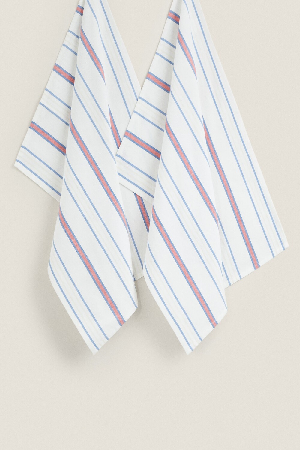 

Полосатые хлопковые полотенца (упаковка по 2 шт.) Zara, рыжий