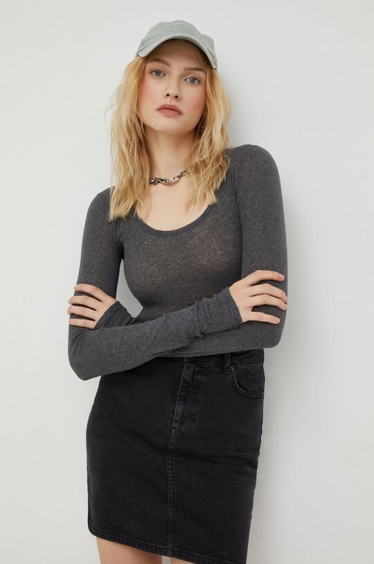 

Хлопок с длинным рукавом American Vintage, серый
