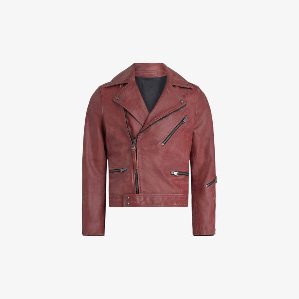 

Укороченная кожаная куртка Burman Allsaints, красный