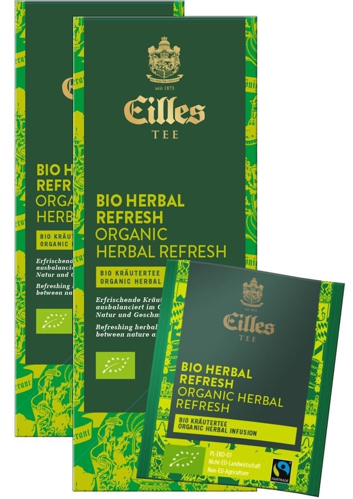 

Чайные пакетики EILLES TEE ORGANIC & FAIRTRADE HERBAL REFRESH, экономичная упаковка, коробка 2x25