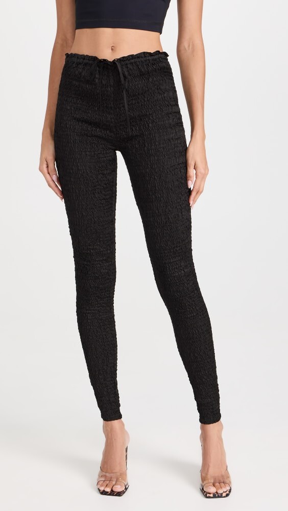 

Леггинсы Abacaxi Smocked Silky Leggings, черный