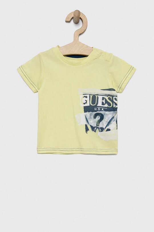 

Детская хлопковая футболка Guess, зеленый