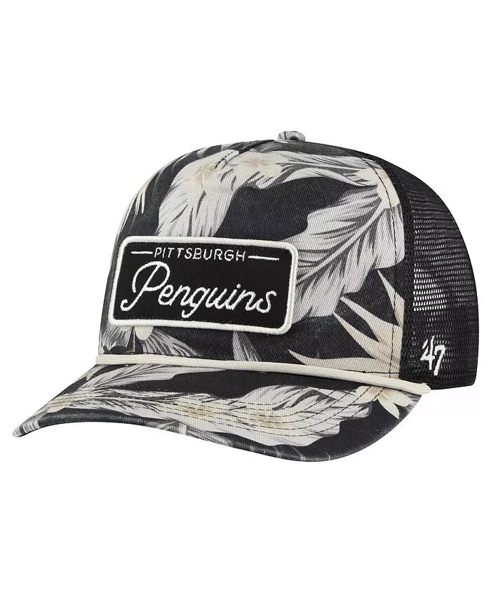 

Мужская черная брендовая регулируемая шляпа '47 Pittsburgh Penguins Tropicalia с принтом Trucker со сплошным рисунком 5Th & Ocean, черный