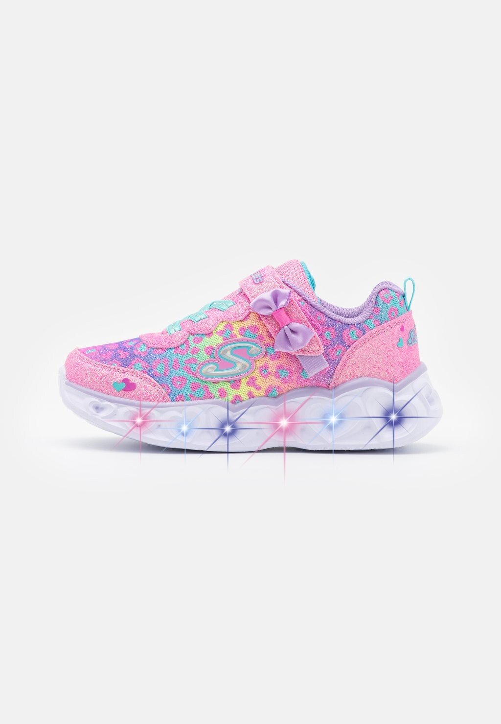 

Низкие кроссовки Heart Lights Skechers, цвет hot pink /lavender/aqua