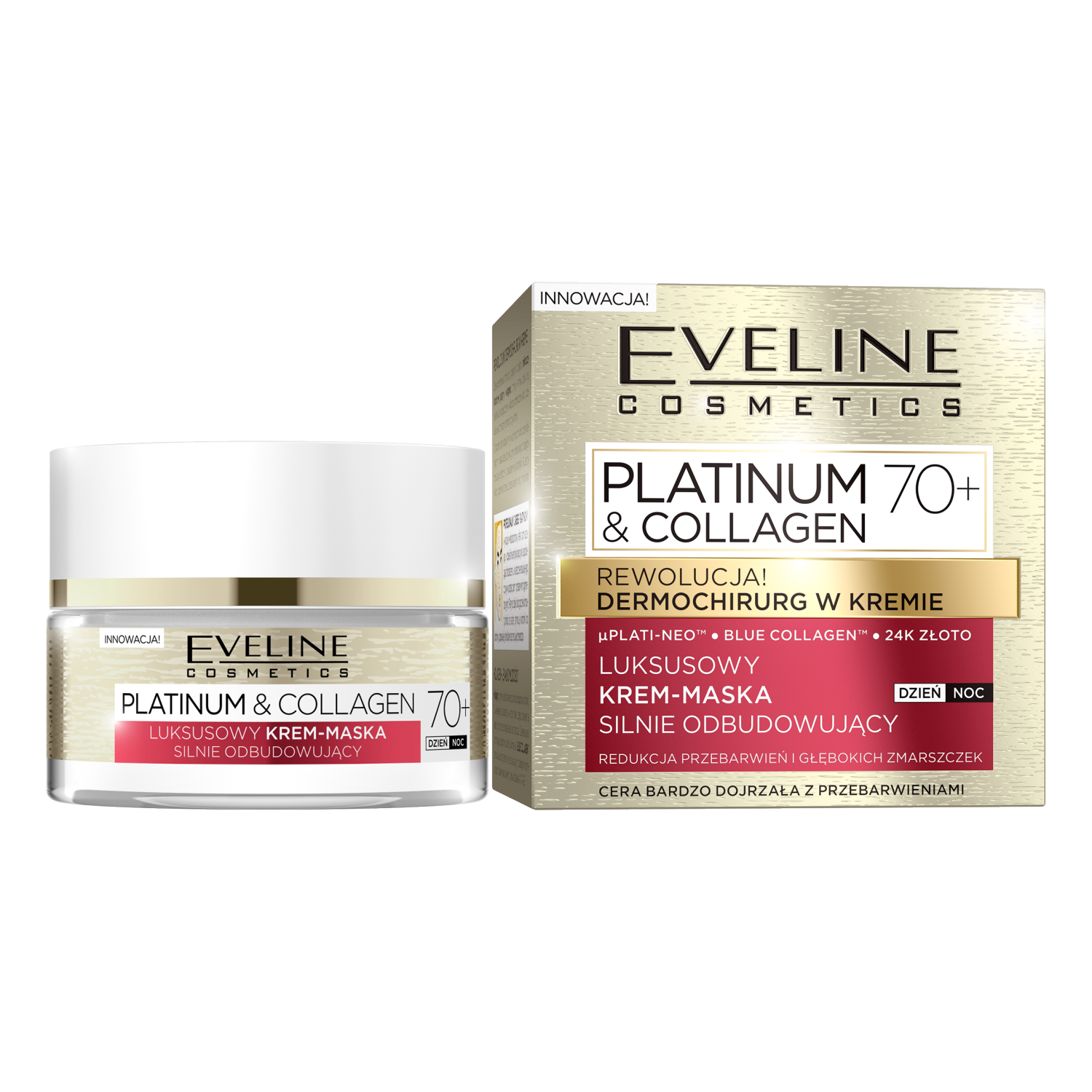 Роскошная сильно регенерирующая крем-маска для лица 70+ Eveline Cosmetics  Platinum & Collagen, 50 мл – заказать с доставкой из-за рубежа через  онлайн-сервис «CDEK.Shopping»