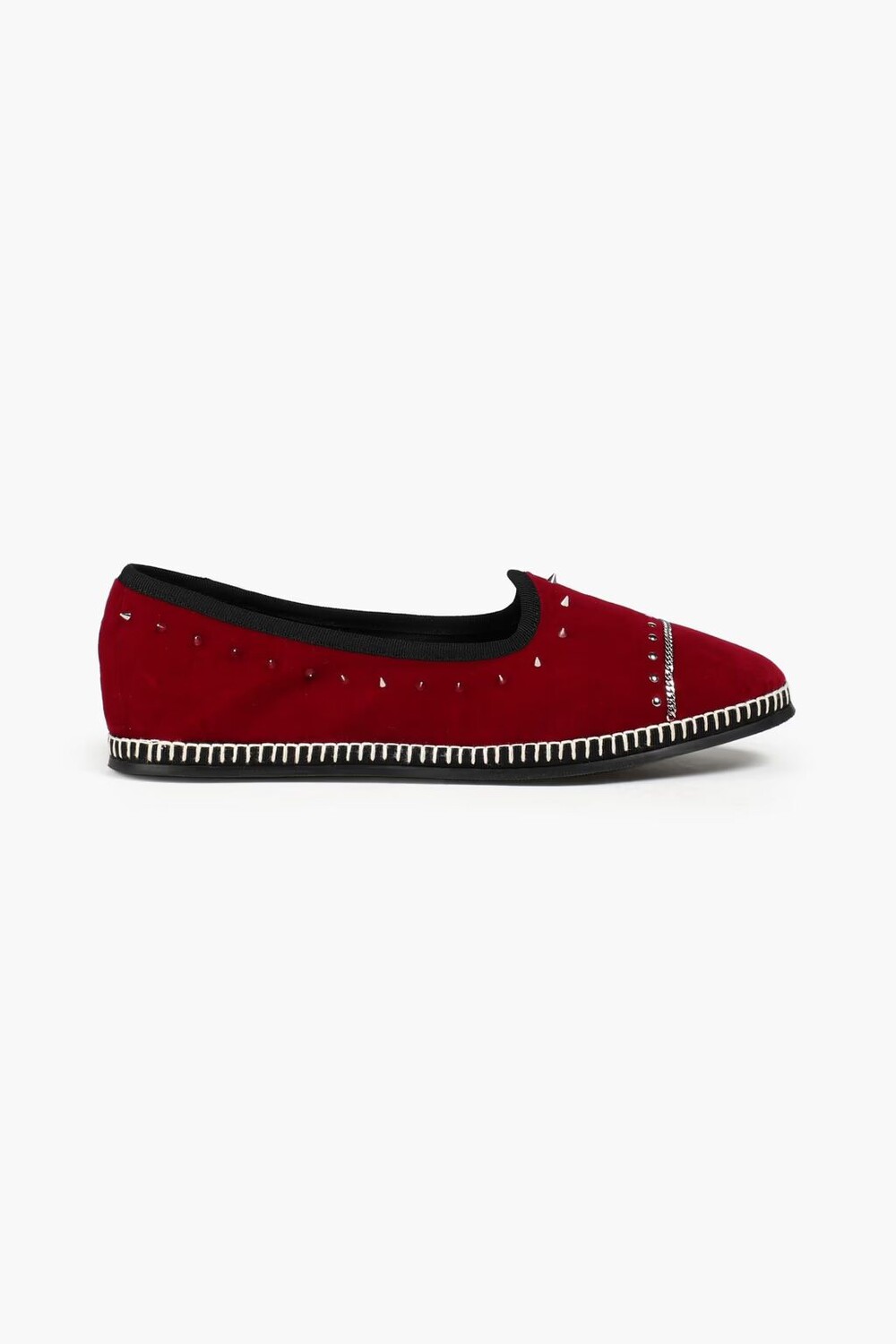 

Венецианские бархатные лоферы с шипами Giuseppe Zanotti, малиновый