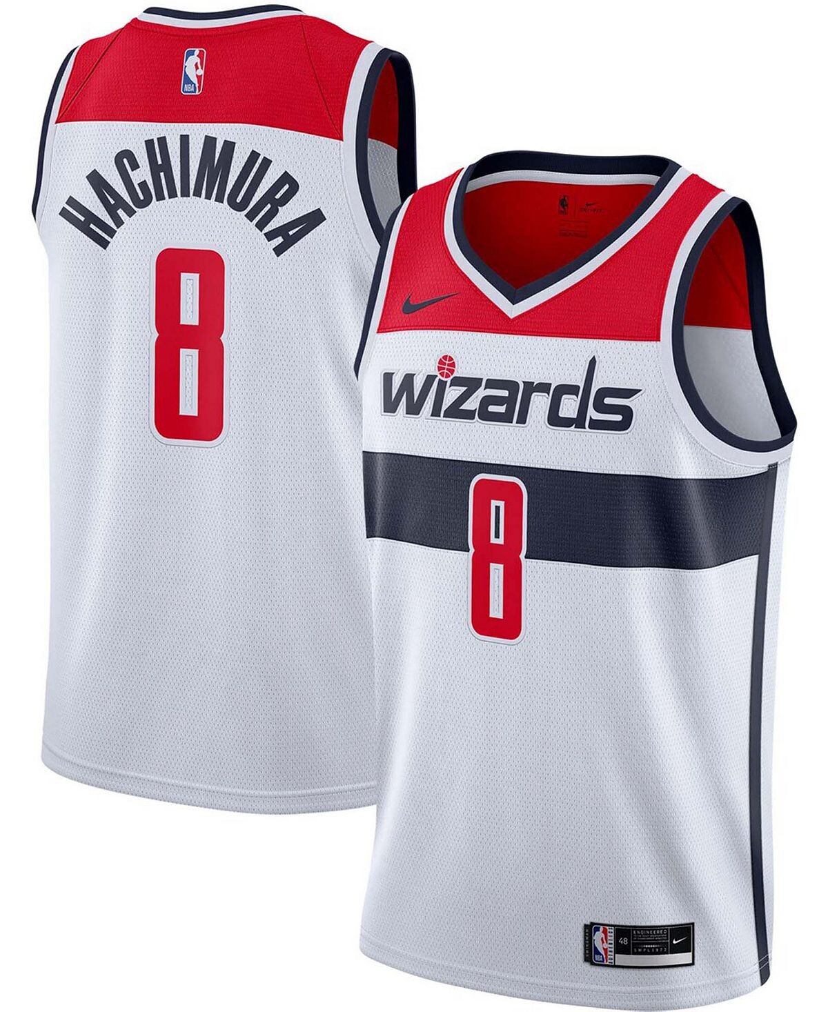 

Мужская футболка Swingman Rui Hachimura White Washington Wizards 2020/21 — Association Edition Nike