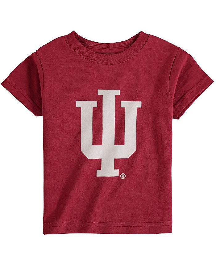 

Футболка с большим логотипом Crimson Indiana Hoosiers для новорожденных Two Feet Ahead, красный