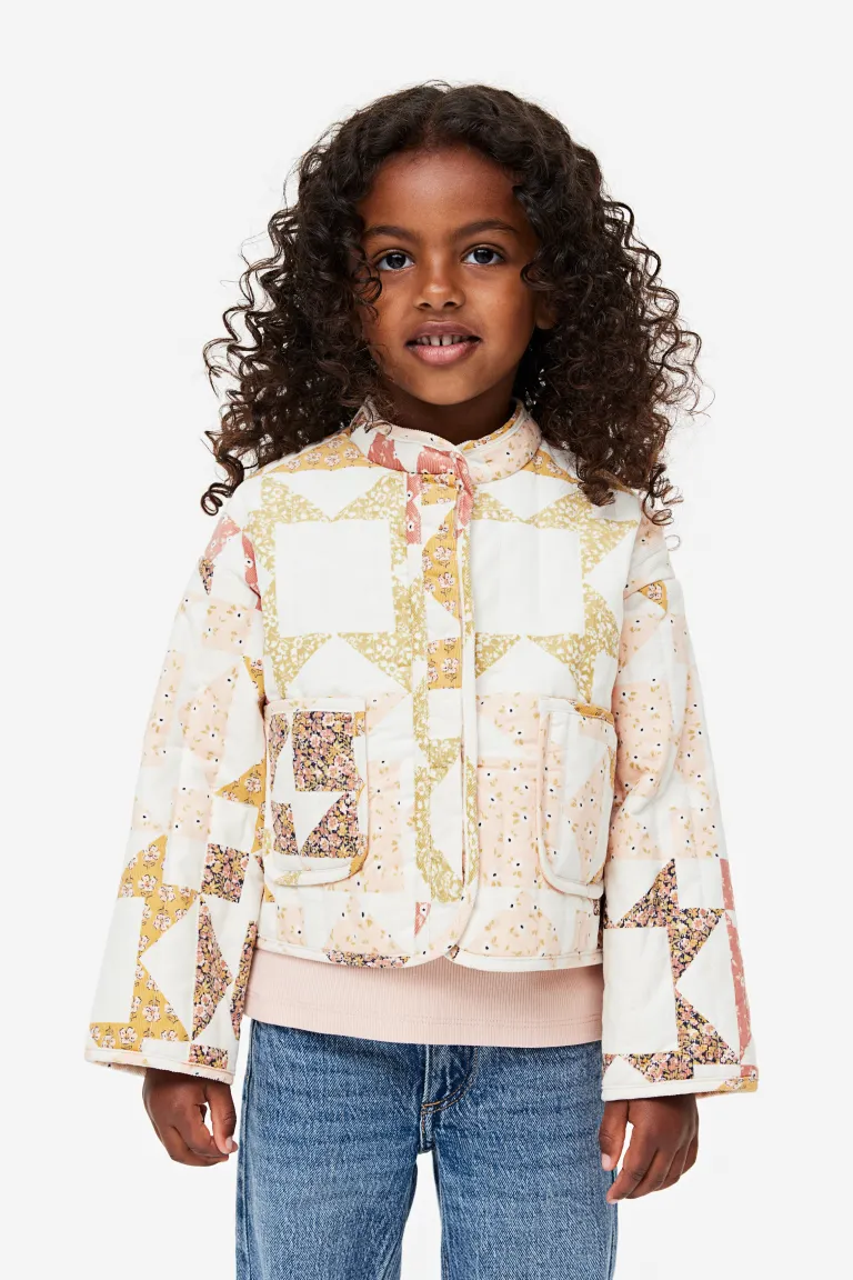 

Стеганая вельветовая куртка H&M, белый