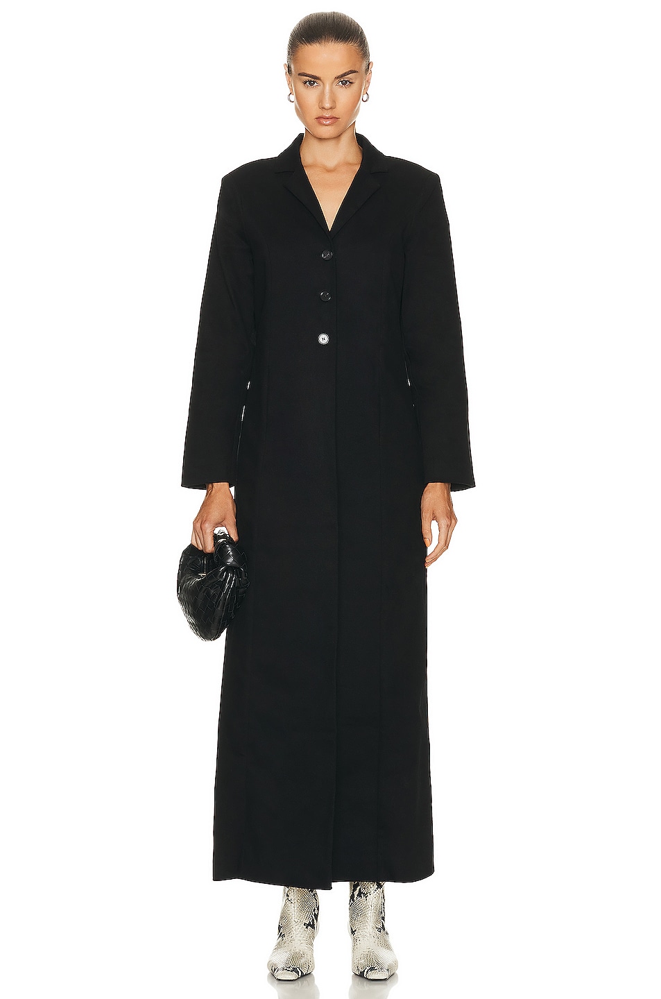 Пальто Nour Hammour Lydia Stretch Denim Fit & Flare, черный