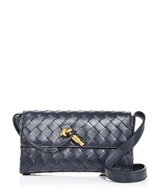 

Мини-сумка через плечо Andiamo Bottega Veneta, цвет Blue