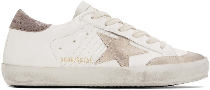

Бело-серо-коричневые кроссовки Super-Star Penstar Golden Goose