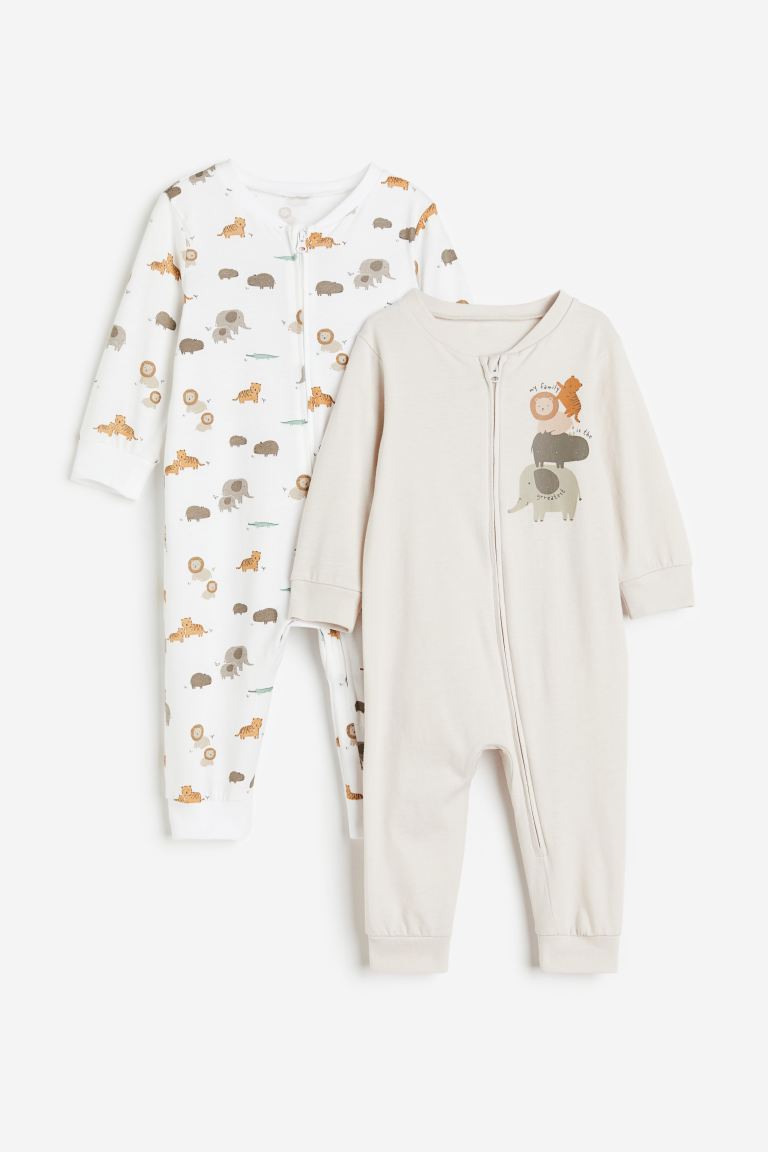 Комплект из 2 хлопковых пижам с принтом H&M