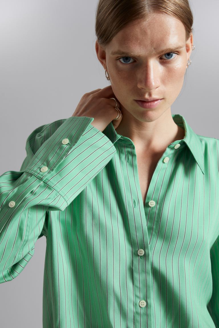 Рубашка стандартного кроя H&M, зеленый