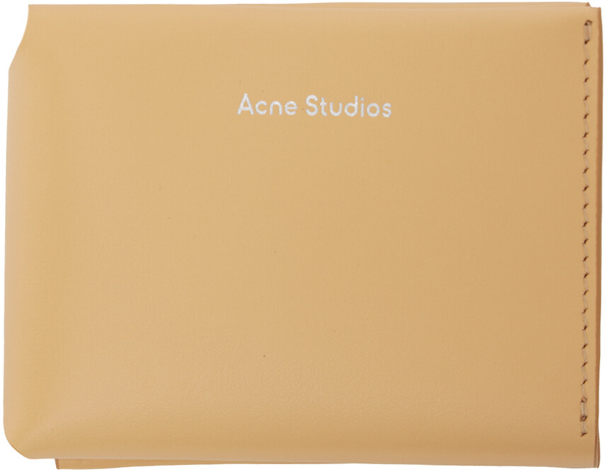 

Бежевый складной кошелек Acne Studios, цвет Dune beige