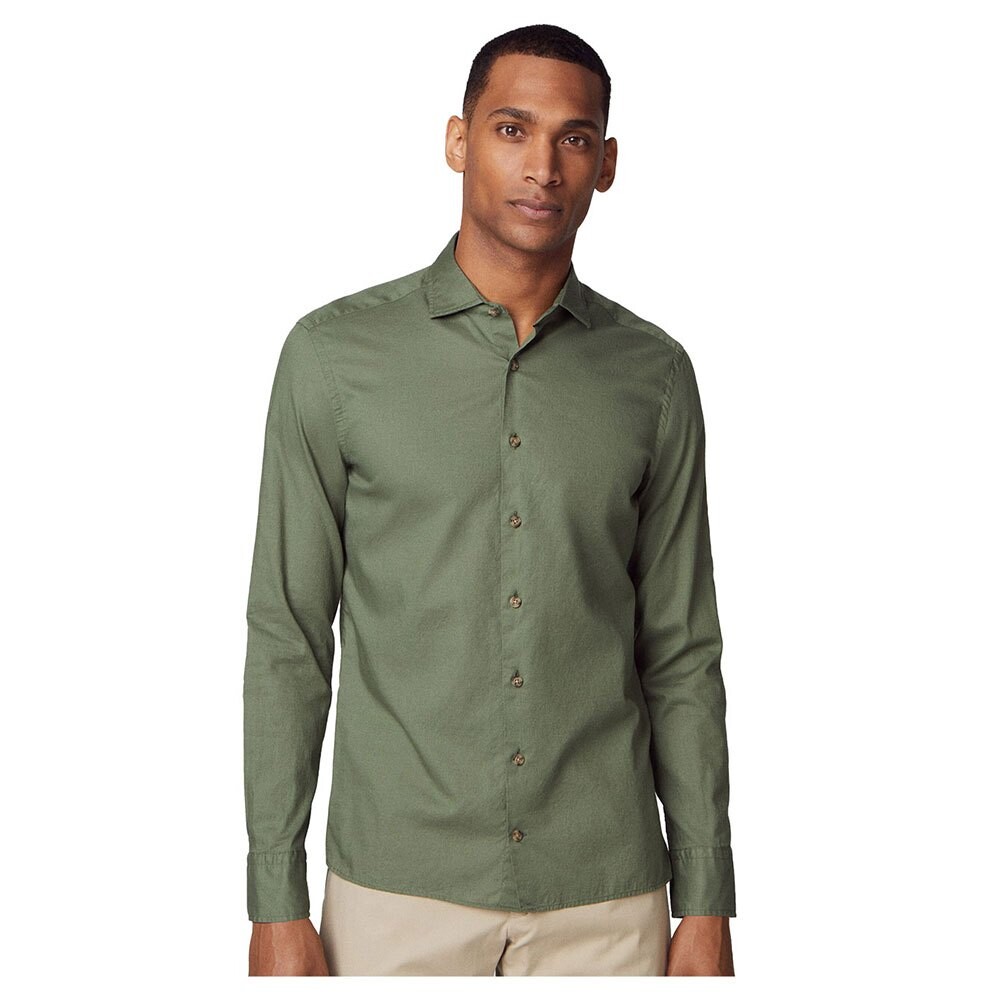 

Рубашка с длинным рукавом Hackett Piece Dyed Soft Twill, зеленый