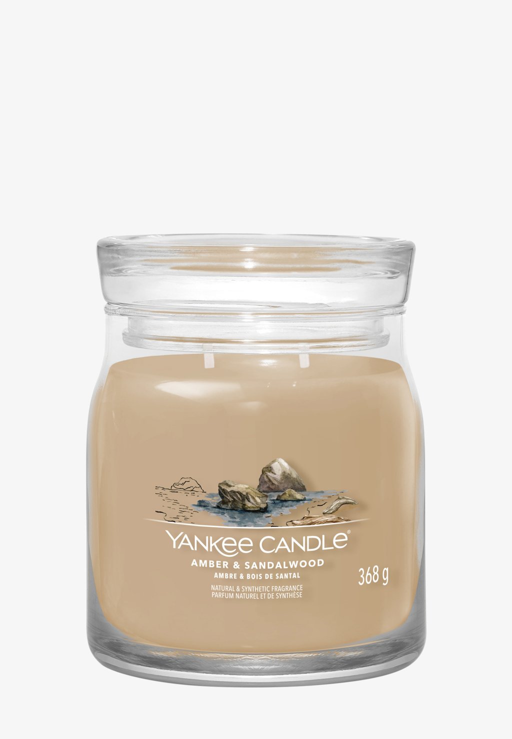 Ароматическая свеча Signature Medium Jar Amber & Sandalwood Yankee Candle, коричневый