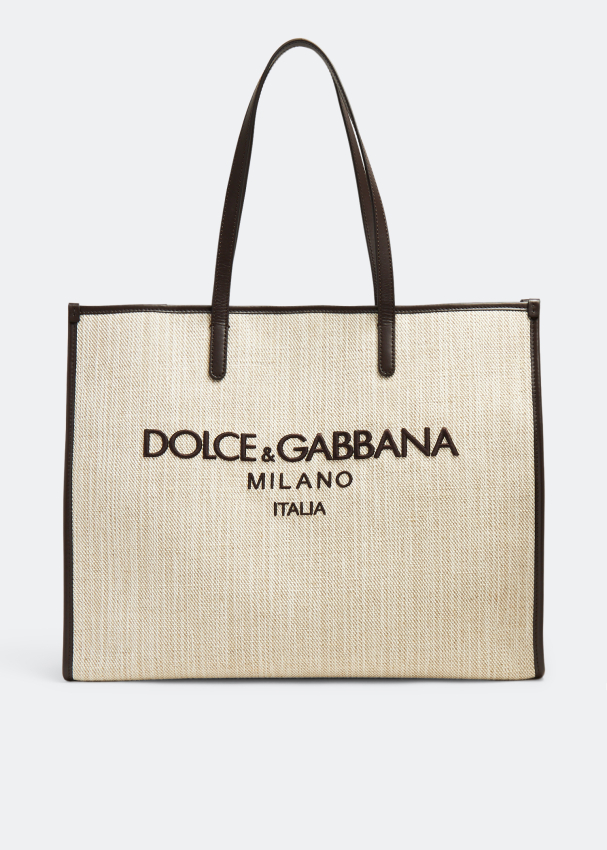 Сумка-шоппер Dolce&Gabbana Logo Large, бежевый фото