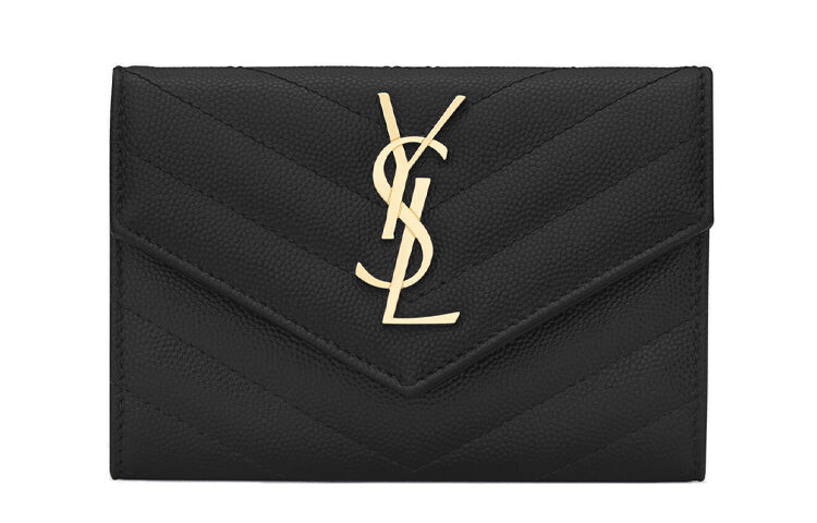 

Бумажник Saint Laurent Matelasse Grain de Poudre, чёрный