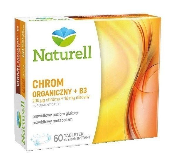 Naturell Chrom Organiczny + Wit.B3 помощь для похудения, 60 шт.