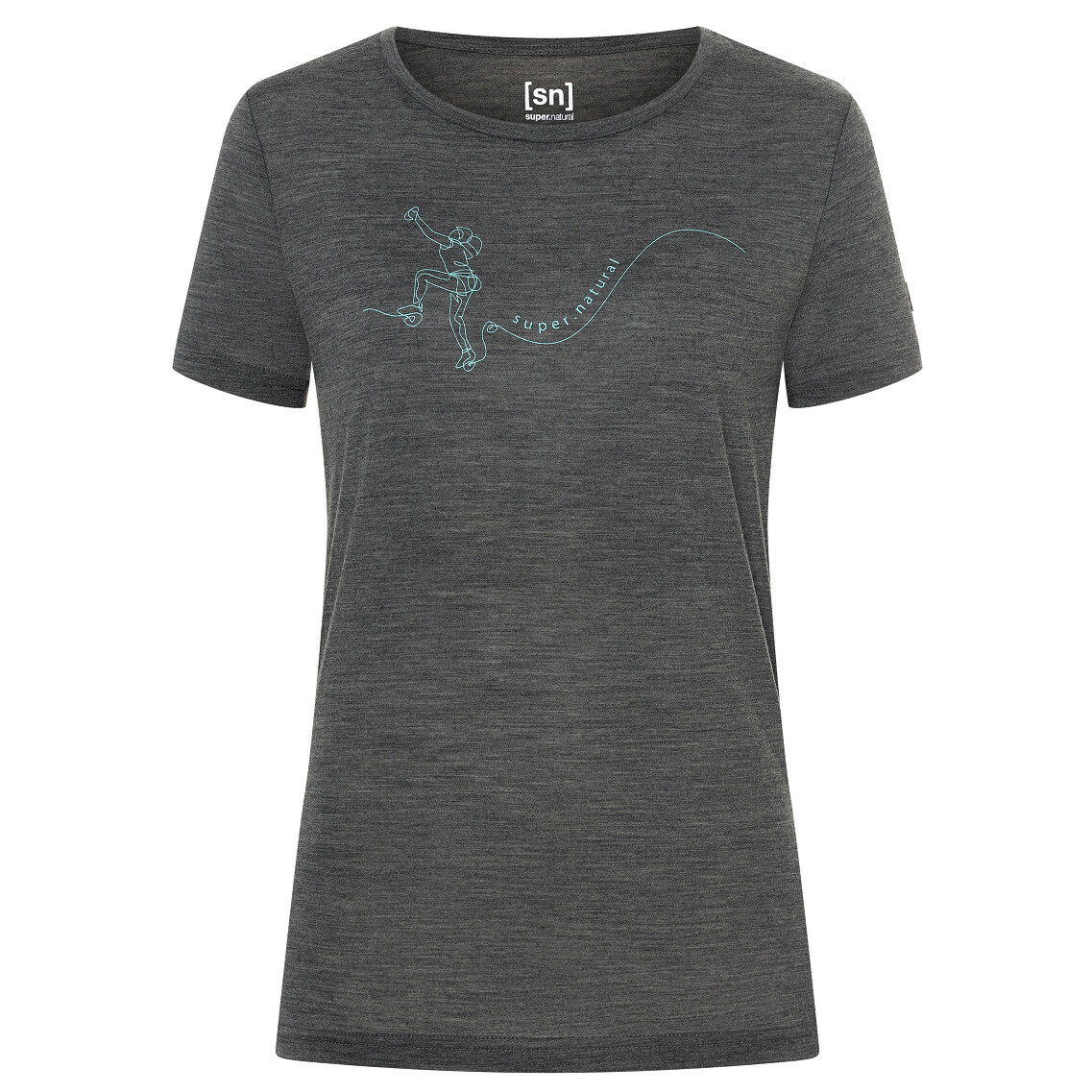 

Рубашка из мериноса Super Natural Women's Climbing Line Tee, цвет Pirate Grey Melange/Wasabi