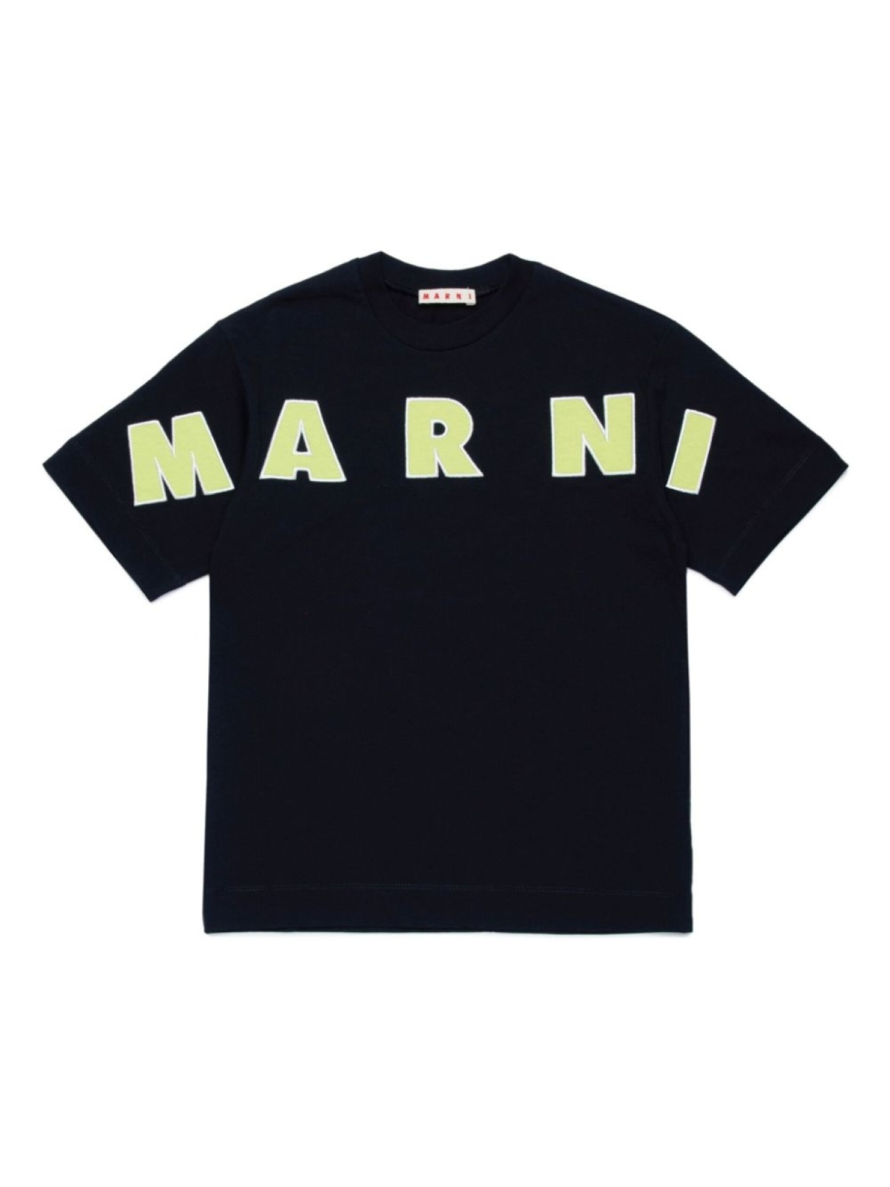 

Marni Kids футболка с вышитым логотипом, черный