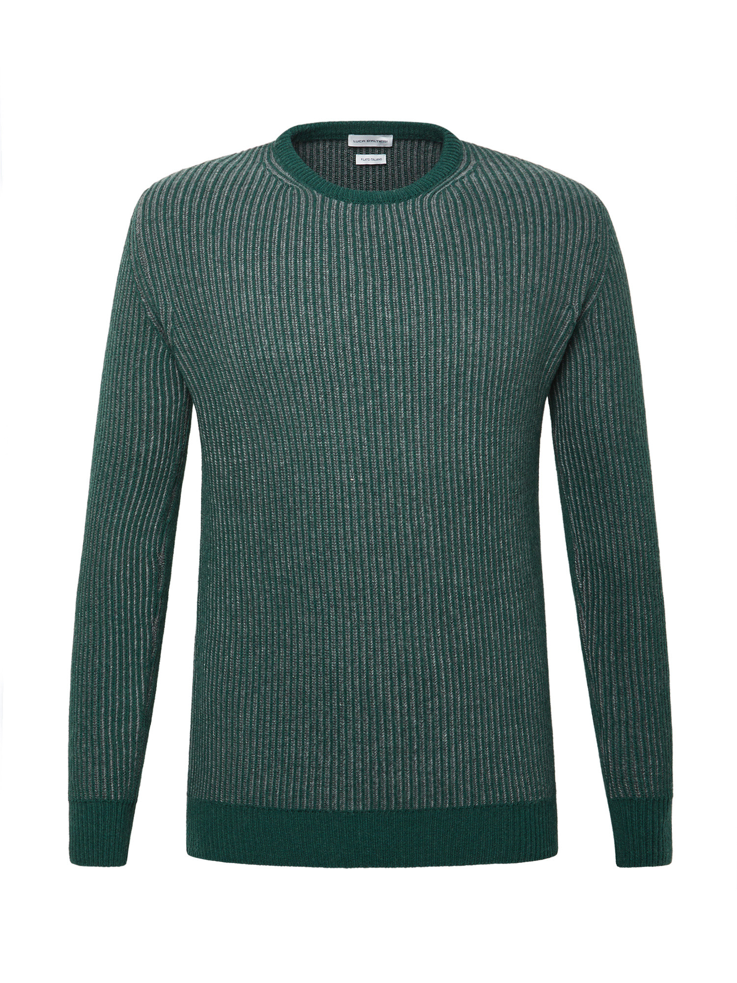 Luca D'Altieri свитер с круглым вырезом из смесового кашемира и благородных волокон, зеленый