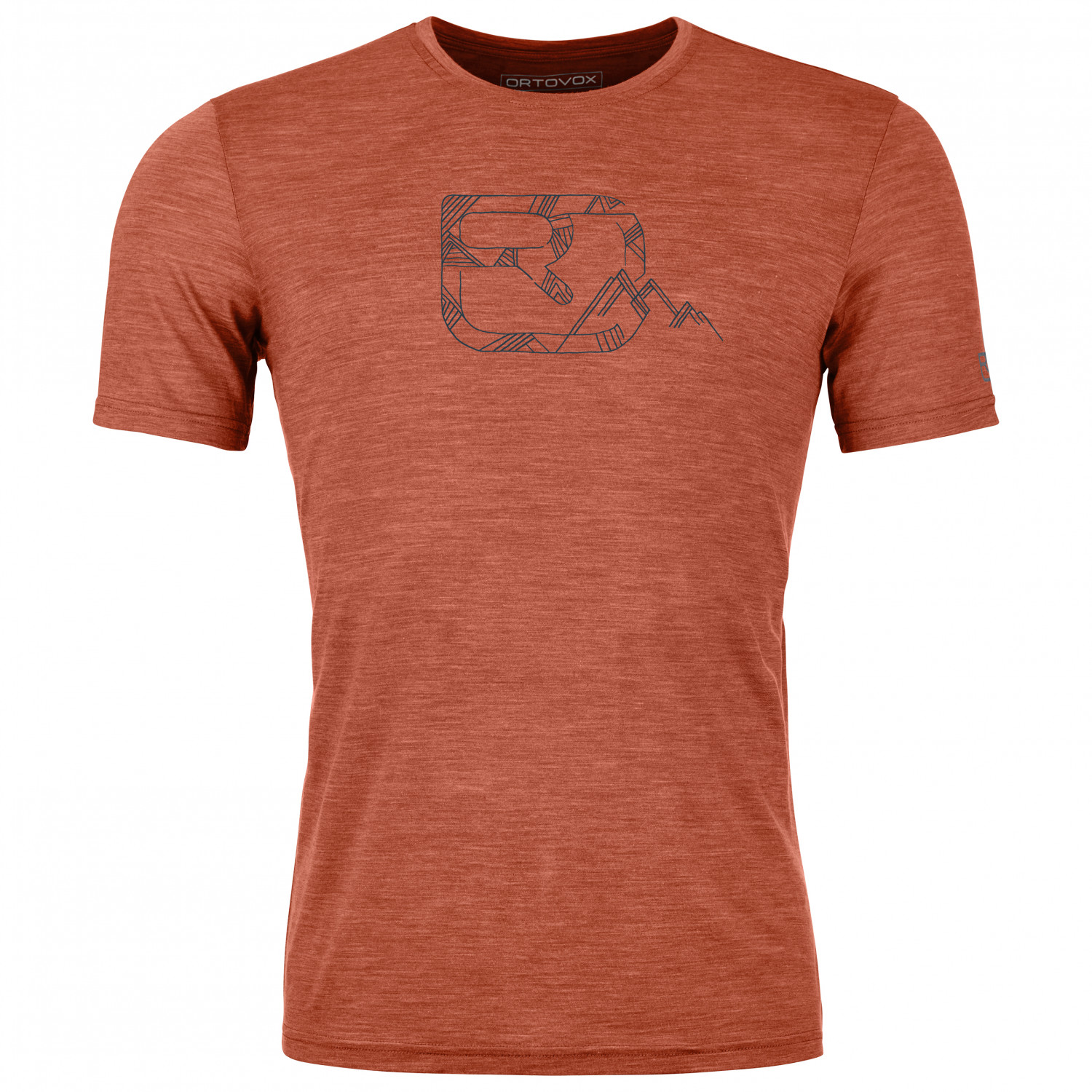 Рубашка из мериноса Ortovox 120 Cool Tec Mountain Logo T Shirt, цвет Clay Orange Blend