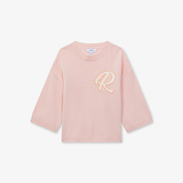 

Вязаный джемпер afi с мотивом 'r' 4-13 лет Reiss, розовый