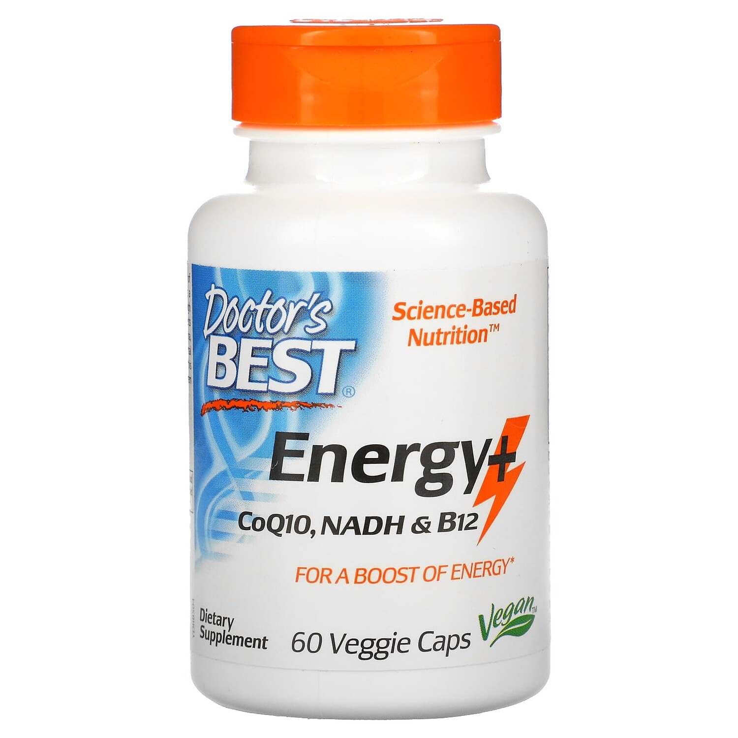 

Energy+ CoQ10, NADH и B12, 60 вегетарианских капсул, Doctor's Best