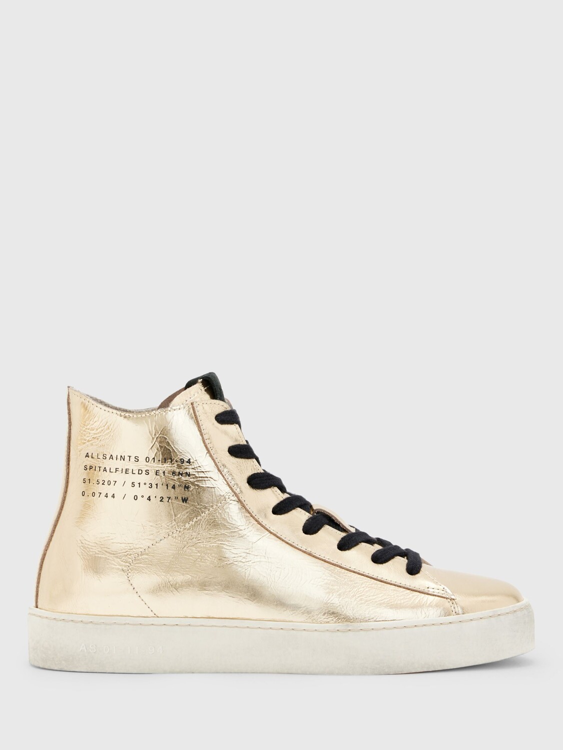 

Кожаные высокие кеды AllSaints Tana, золотистые
