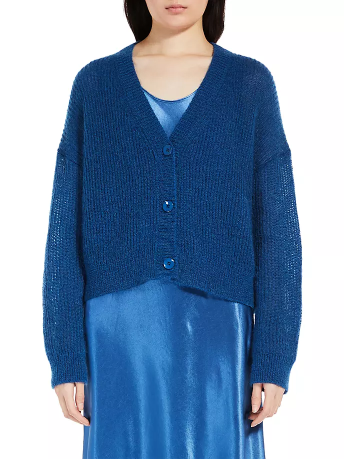 

Укороченный кардиган из мохера Max Mara Leisure, синий