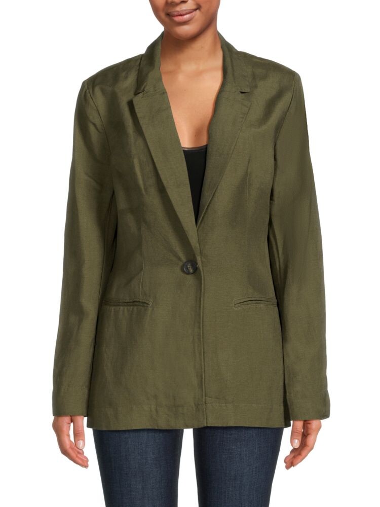 

Классический пиджак из однотонной льняной смеси Rd Style, цвет Fatigue Green