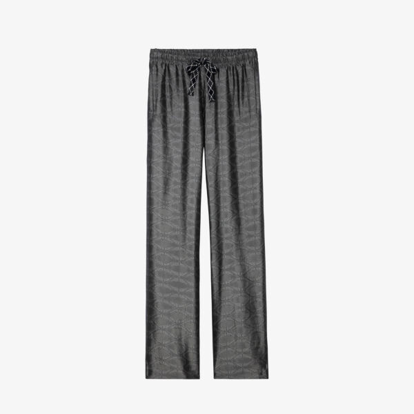 

Жаккардовые брюки Pomy с кулиской на талии Zadig&Voltaire, антрацит