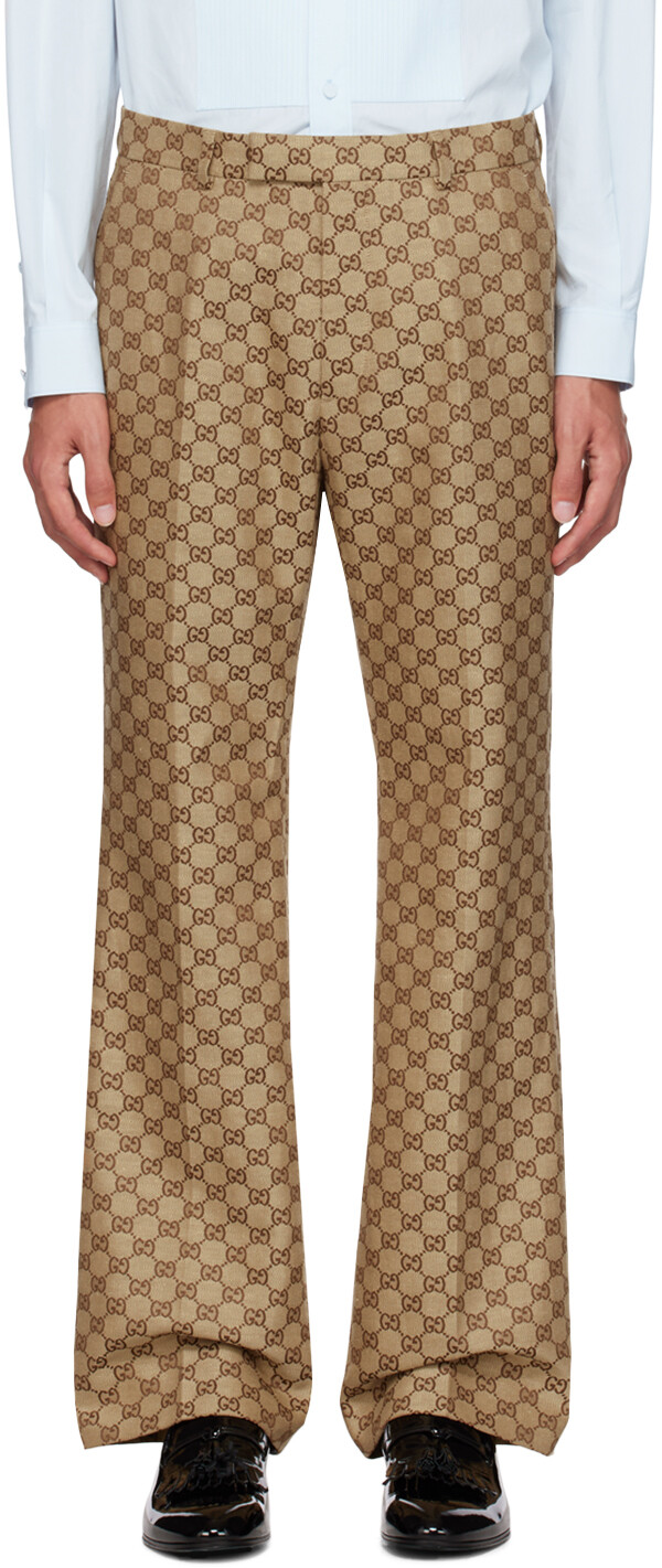

Бежевые брюки Supreme с узором GG Светло-коричневый/Черное дерево Gucci, Черный