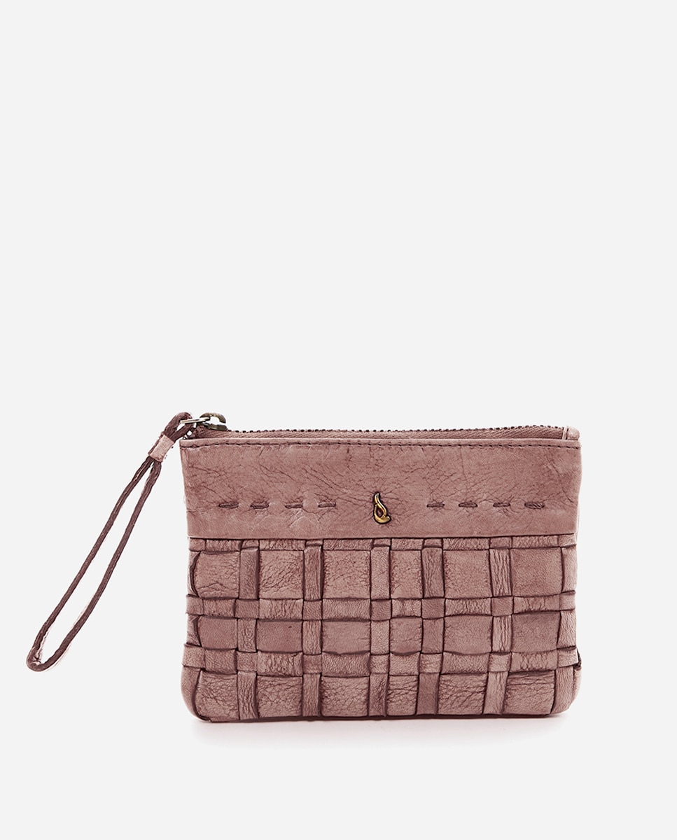 Женская розовая кожаная сумочка Euphoria плетеная Abbacino, розовый красивый яркий мини почтовый ящик ручной работы