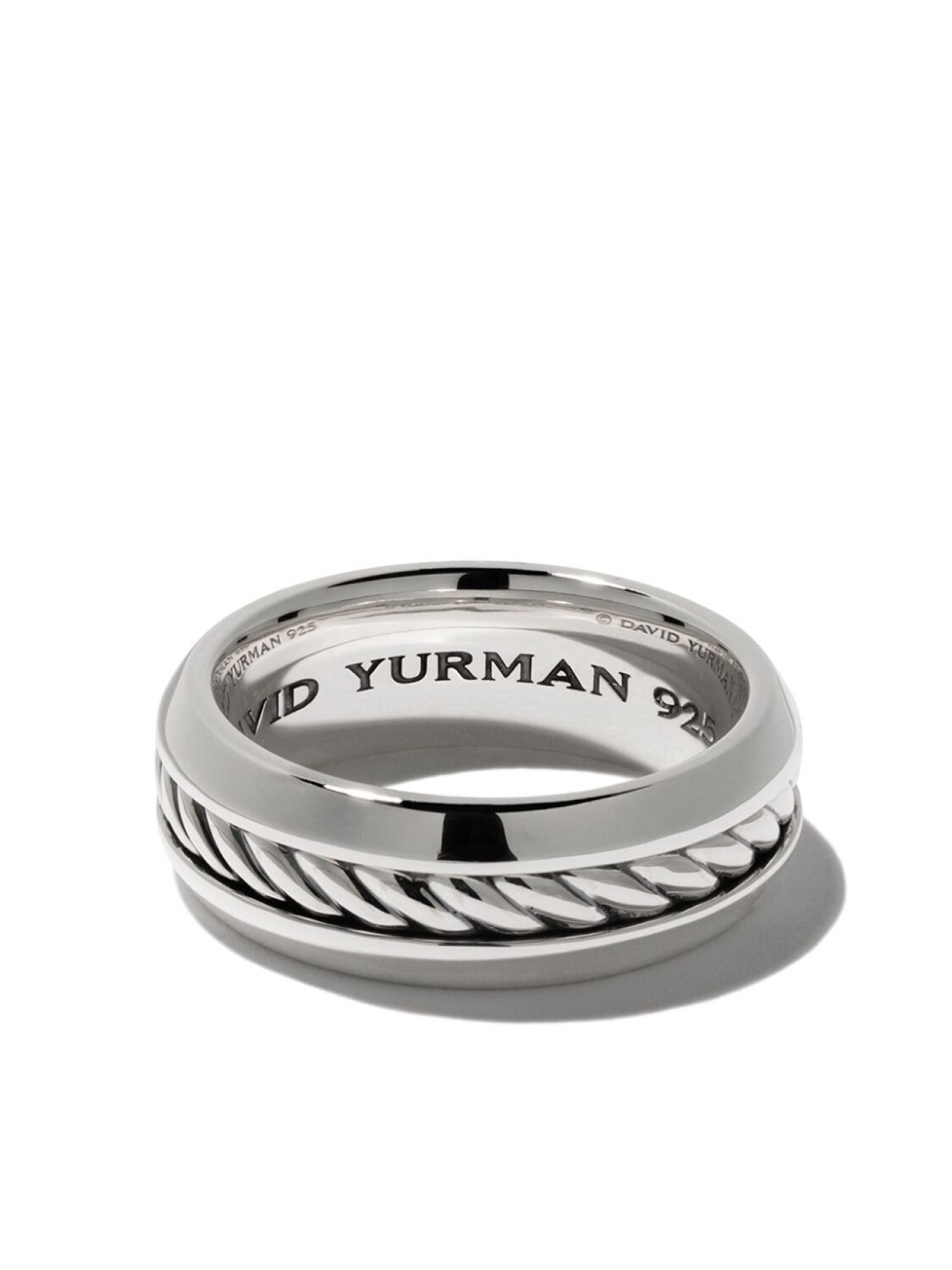 

Серебряное кольцо Cable Inset David Yurman, серебряный