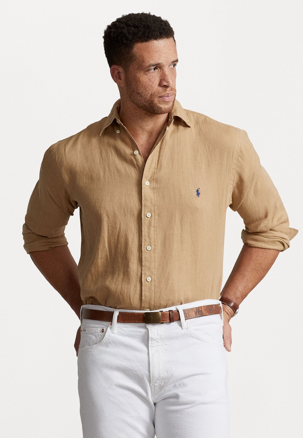 Рубашка Polo Ralph Lauren Big & Tall, бежевый бюстье бюстгальтер polo ralph lauren бежевый
